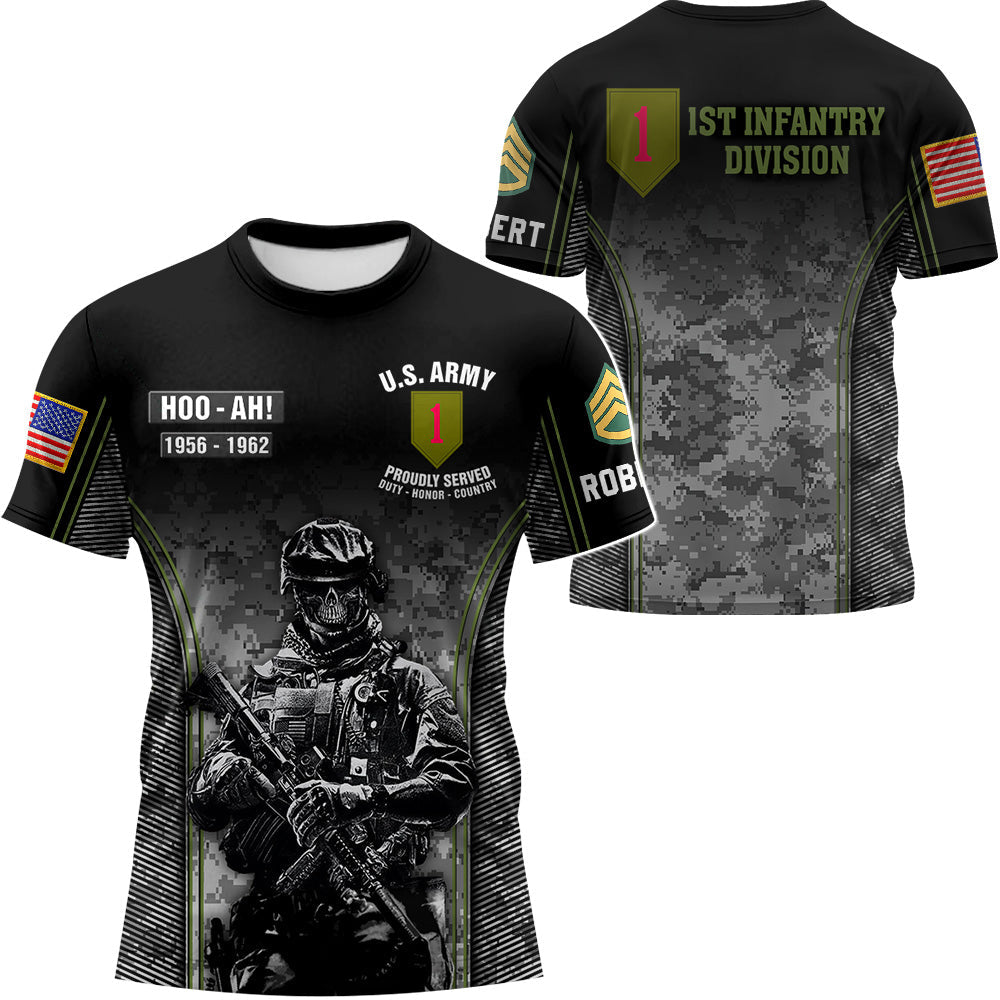 Personalized All Over Print Shirt Camouflage Military Gift For Veteran Custom Military Patches K1702 Trhn
