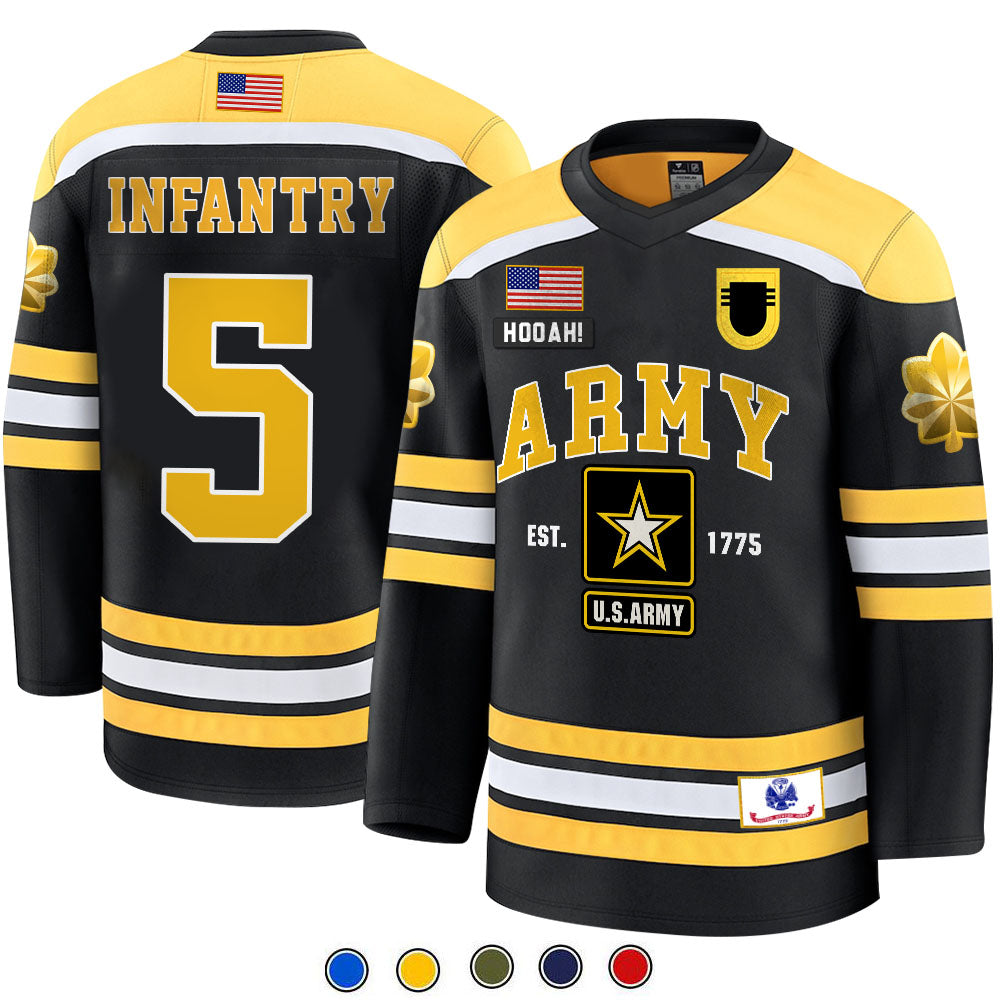 Personalized Hockey Jersey Military Available All Military Branches Shirt Gift For Veteran Soldier K1702 Trhn