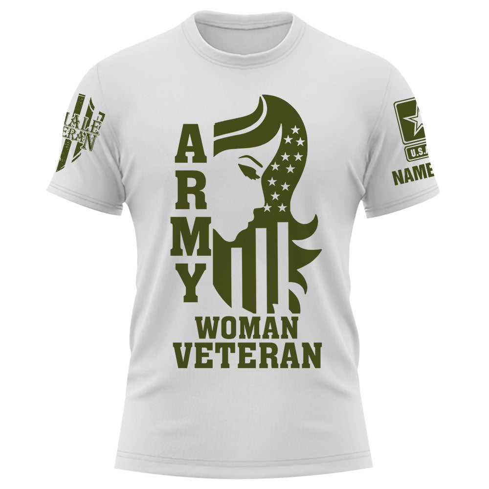 Personalized Shirt Woman Veteran Custom All Branch Woman Veteran Grandma Mom Veteran K1702