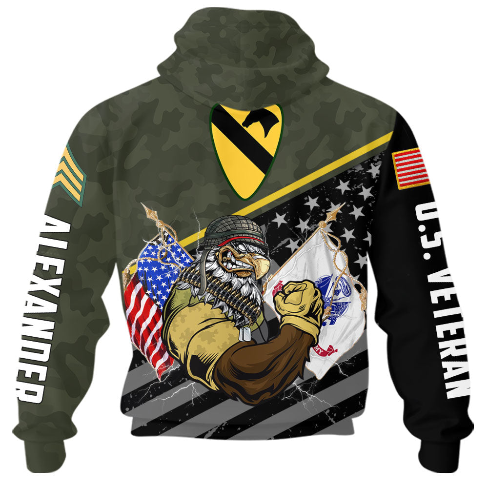 Custom Branch Division Rank Proudly Served Duty Honor Country Personalized All Over Print Shirt For Veterans K1702