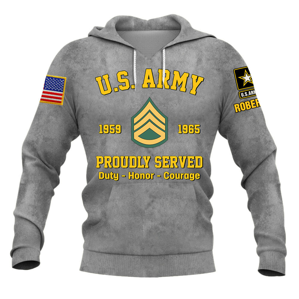 Personalized Shirt Branch, Rank Insignia Proudly Served Custom Veteran Shirt K1702