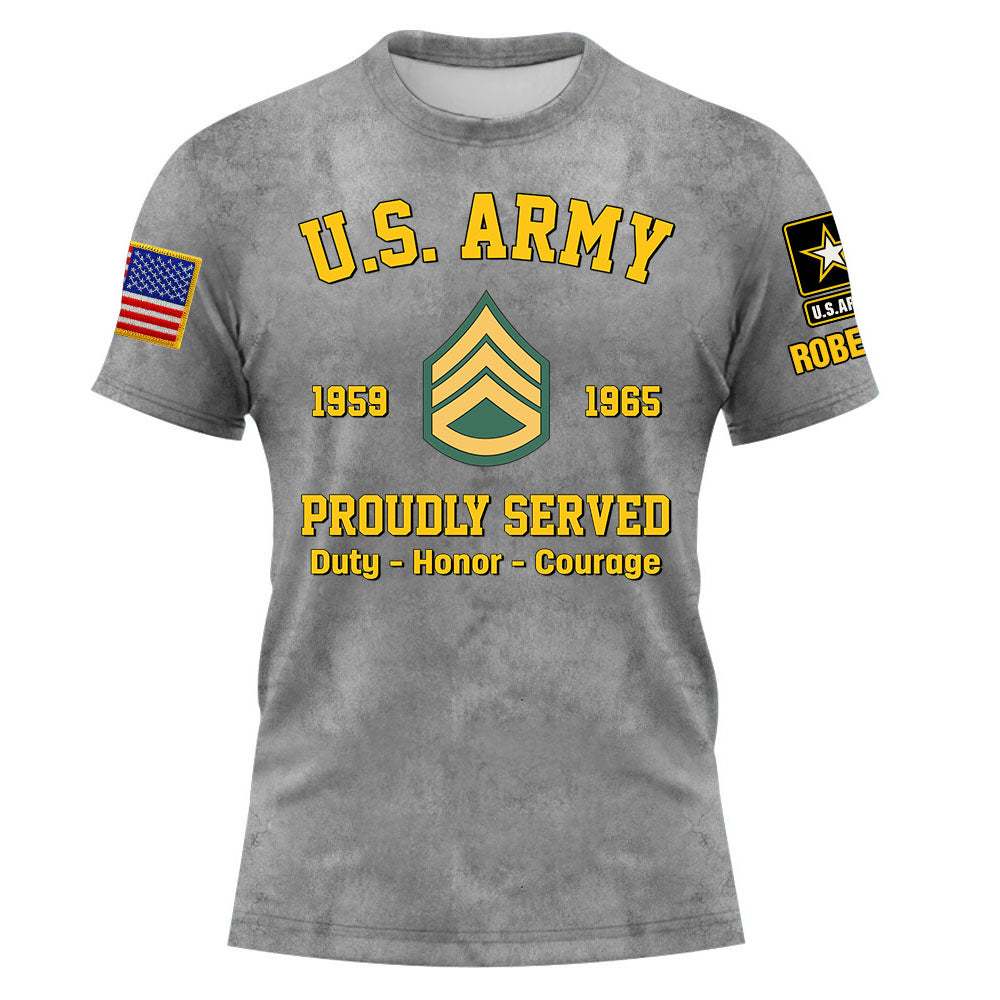 Personalized Shirt Branch, Rank Insignia Proudly Served Custom Veteran Shirt K1702