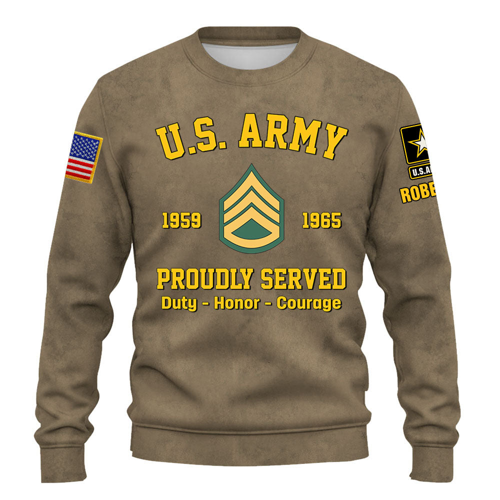 Personalized Shirt Branch, Rank Insignia Proudly Served Custom Veteran Shirt K1702