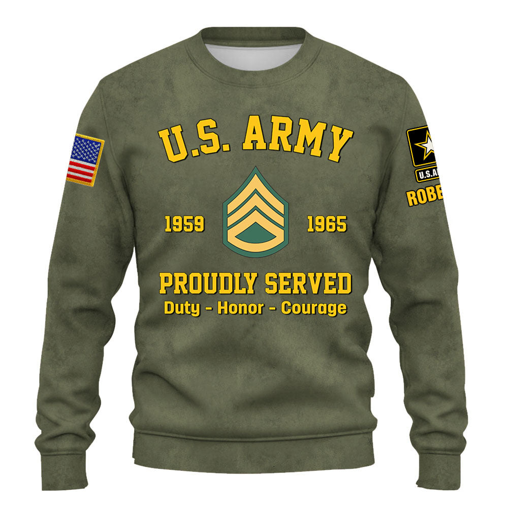 Personalized Shirt Branch, Rank Insignia Proudly Served Custom Veteran Shirt K1702