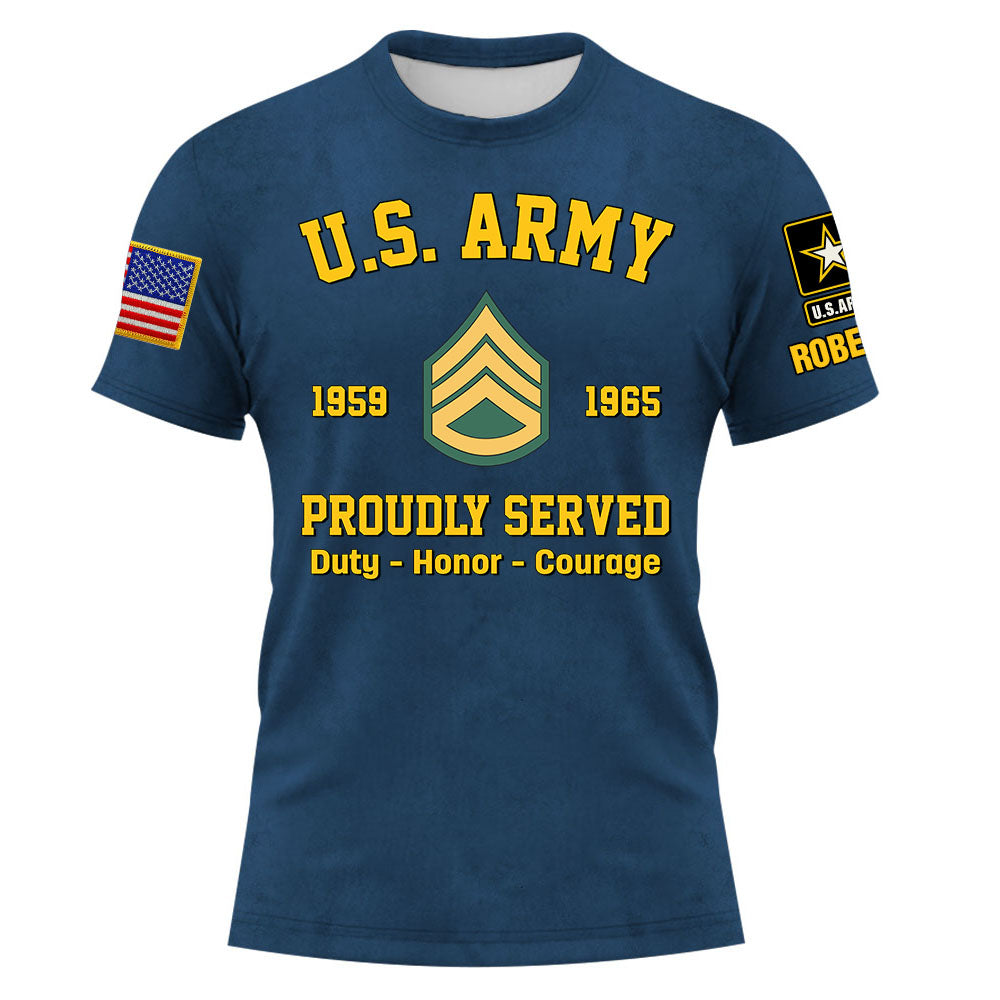 Personalized Shirt Branch, Rank Insignia Proudly Served Custom Veteran Shirt K1702