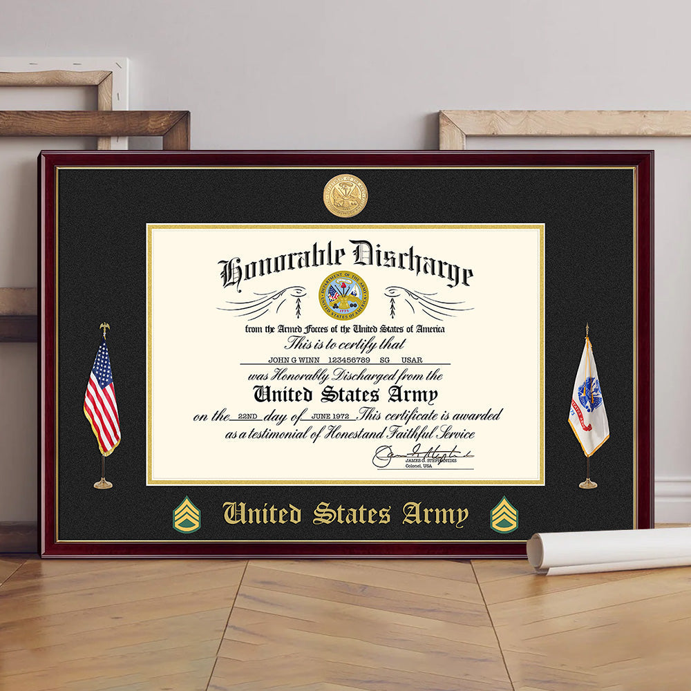 Custom Poster And Canvas Honorable Discharge Plaque. Military Award Available To All Military Branches Veteran Gift K1702 Trhn