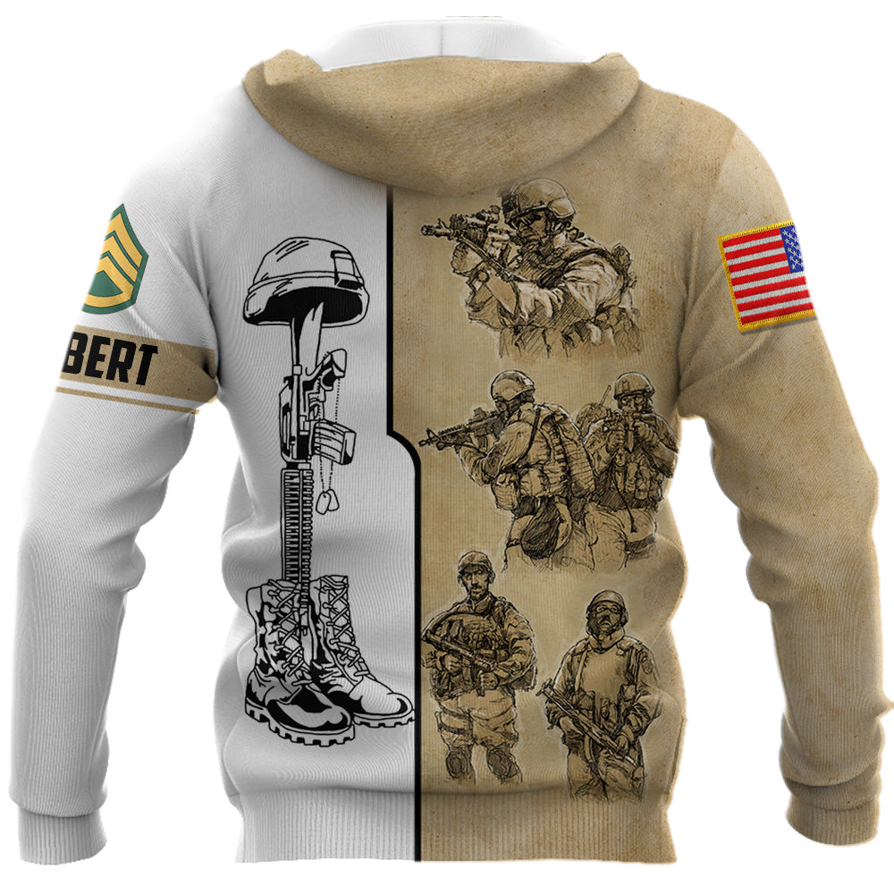 Custom All Over Print Shirt Premium Proudly Served US Veteran Zip Hoodie Gift For Veteran K1702 Trhn