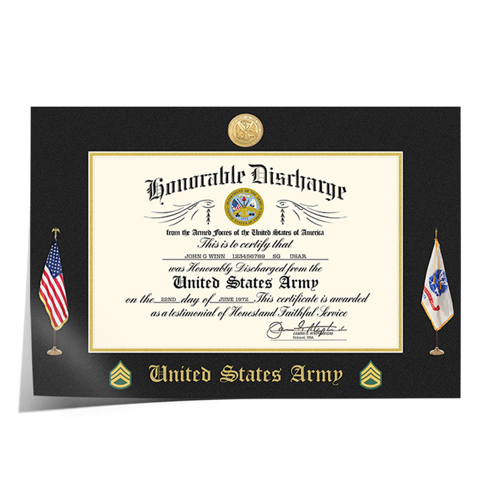 Custom Poster And Canvas Honorable Discharge Plaque. Military Award Available To All Military Branches Veteran Gift K1702